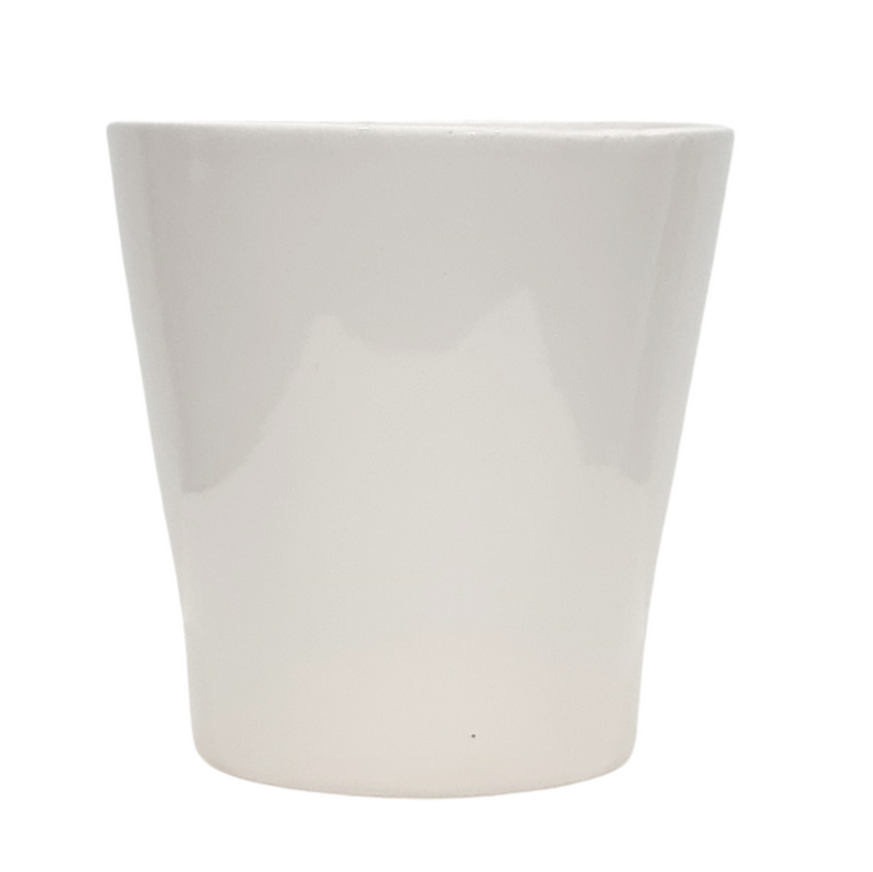 Ceramic Pot Sophia Glossy White 130mm
