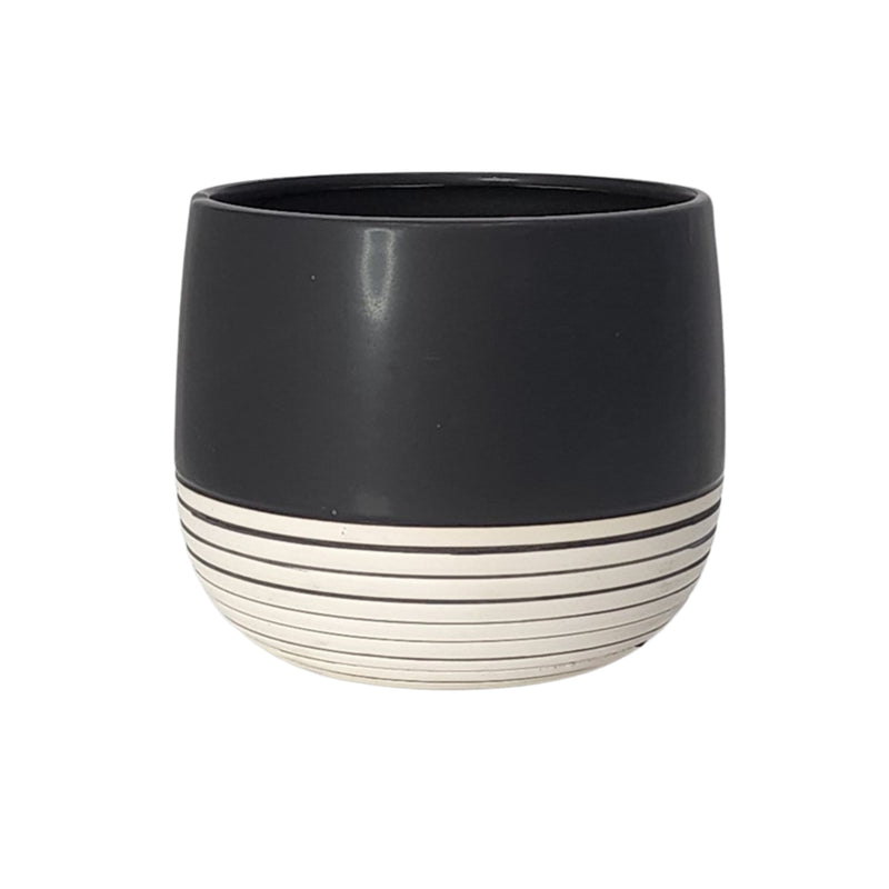 Ceramic Pot Hanna Black 130mm