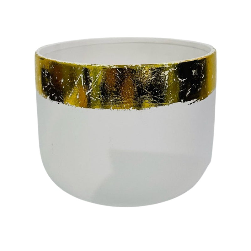 Ceramic Pot Gold Rim 150mm